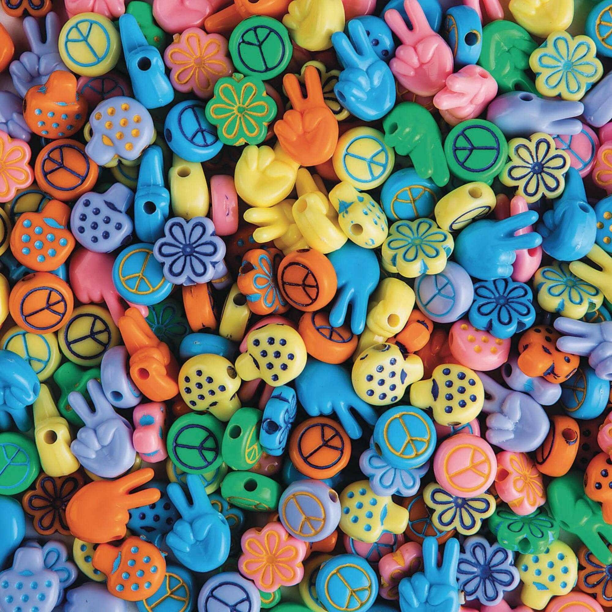 S&S® Worldwide Retro Love Plastic Beads, 13mm-16mm